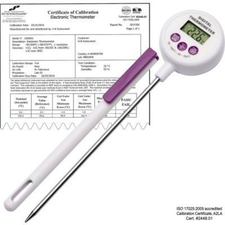 BEL-ART H-B Calibrated Electronic Stainless Steel Stem Thermometer -50/200C -58/392F 127mm Probe 609001700